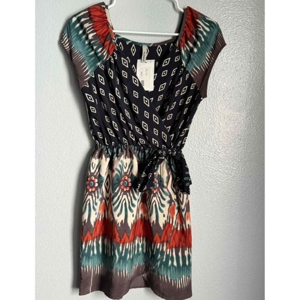 Nwt My Beloved Blue Printed Casual Dress Womens Size Small